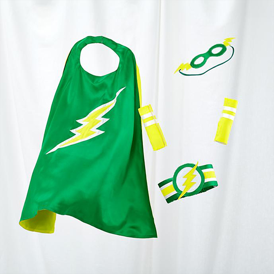 super sidekick costumes green lightening bolt